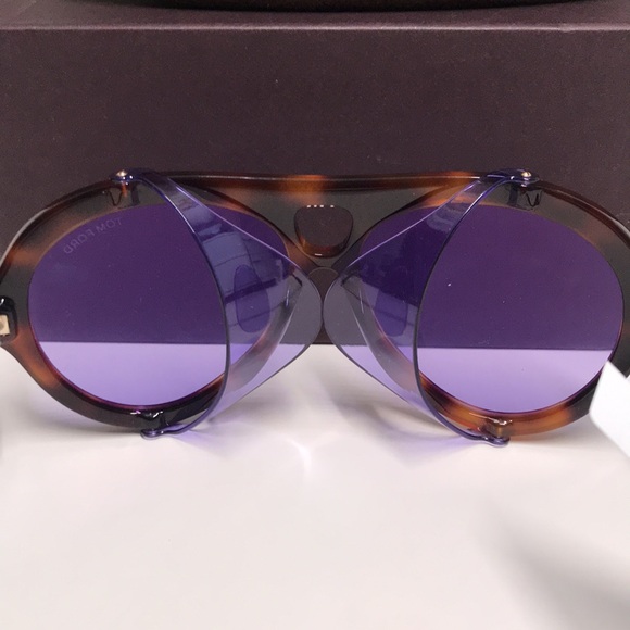 New Authentic Tortoiseshell Sunglasses with Purple Lenses TF882 53y main image 6